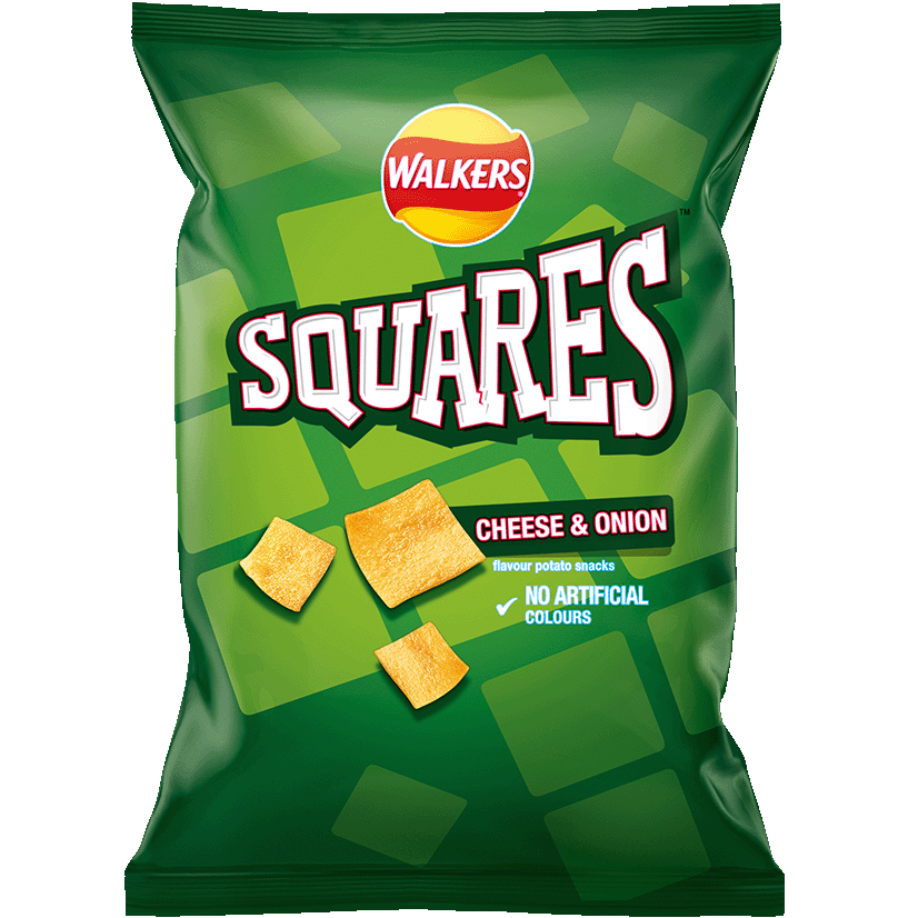 Walkers Squares Cheese & Onion | 32 x 27.5g