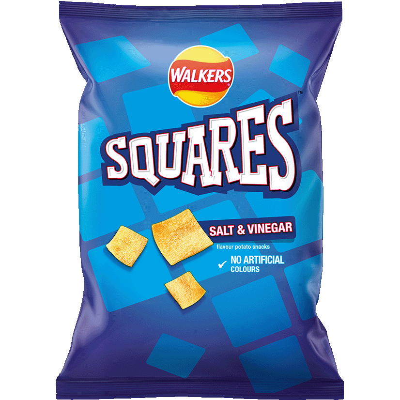 Walkers Squares Salt & Vinegar | 32 x 27.5g