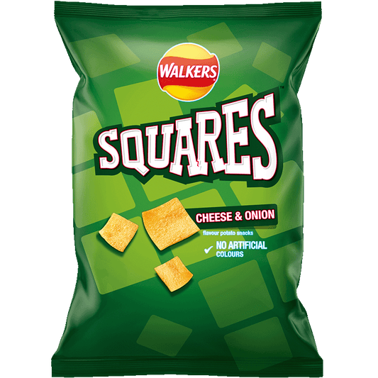 Walkers Squares Cheese & Onion | 32 x 27.5g